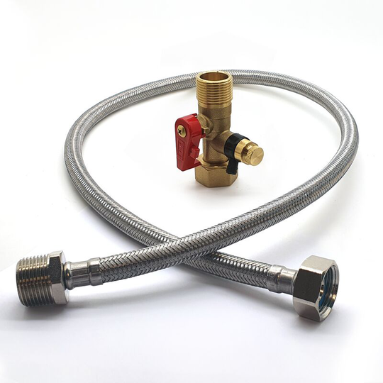Unbranded - Expansion Vessel Hose 3/4' m to 3/4' f + 3/4' Service Valve - Kit