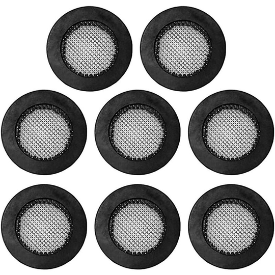 20Pcs Rubber Gasket with 304 Stainless Steel Net Shower Head Filter Plumbing Hose Faucet Seal Replacement Part Washer Sink Strainer Tool 20mm (Black)