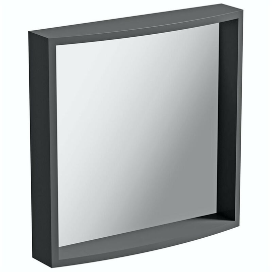 Harrison slate gloss grey bathroom mirror 550 x 550mm - Grey - Mode