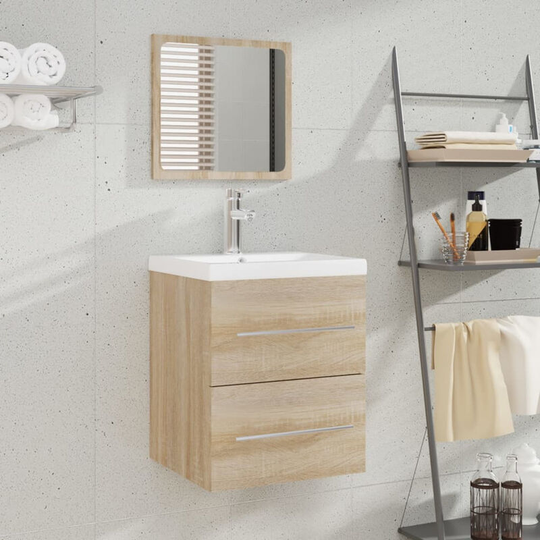 Bathroom Cabinet with Mirror Sonoma Oak 41x38.5x48 cm Engineered Wood