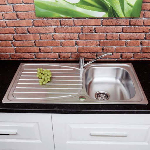 Essentials Stainless Steel Inset Kitchen Sink - 1 Bowl & Drainer