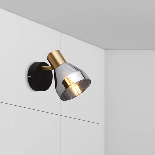 Namban 1 - Light Dimmable Grey/Black/Gold Wall Spotlight