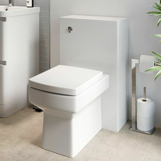 Regis - Modern Bathroom Toilet Unit Concealed Cistern Royan wc btw Soft Close Seat White - White