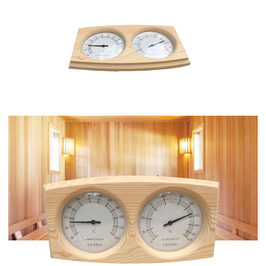 Perleraregb - Hygrometer Wood Thermometer Sauna Room Accessories Double Counter Humidity Thermometer Sauna Equipment