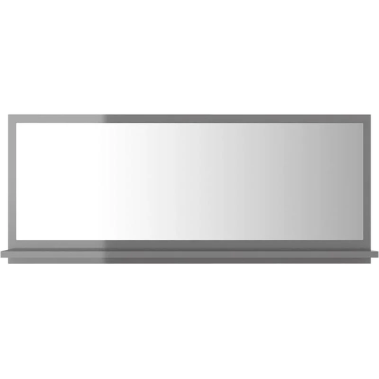 Bathroom Mirror High Gloss Grey 90x10.5x37 cm Engineered Wood Vidaxl Grey