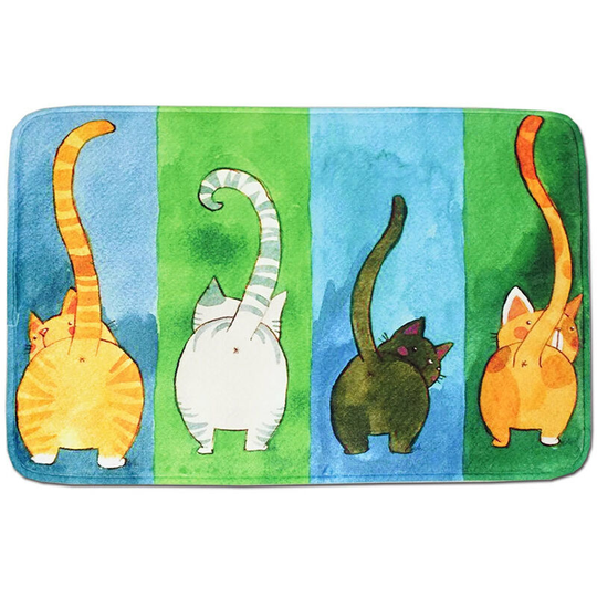 Ilovemilan - Pussy Ass Bath Mat Cat Bath Mat Bathroom Mat Floor Decor Mat With Non-slip Backing Soft Comfortable Water Absorption
