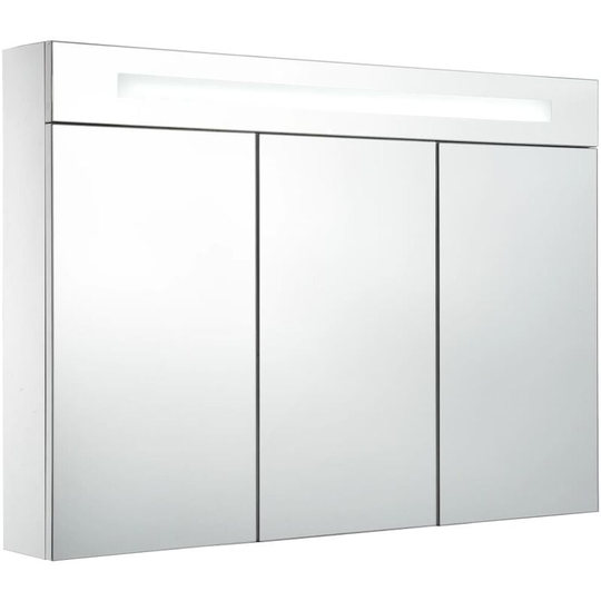 LED Bathroom Mirror Cabinet 88x13x62 cm vidaXL - White