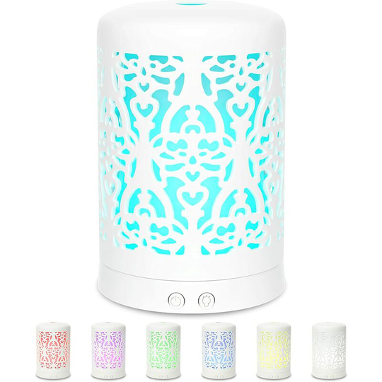 Ilovemilan - Essential Oil Diffusers Aromatherapy Humidifier: White Ceramic Aroma Infuser for Home Bedroom Office -Air Diffuser for Room -Small