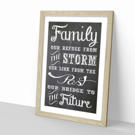 'Inspirational Quote Family' Framed Typography