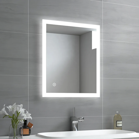 LED Bathroom Mirror 50X60cm Bathroom Mirror With Cold White Lighting And Touch Switch