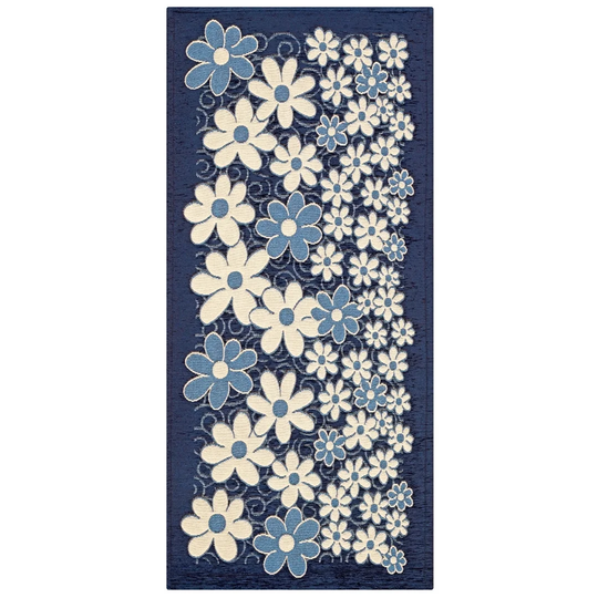 Caius Daisy Hooked Blue/White Rug