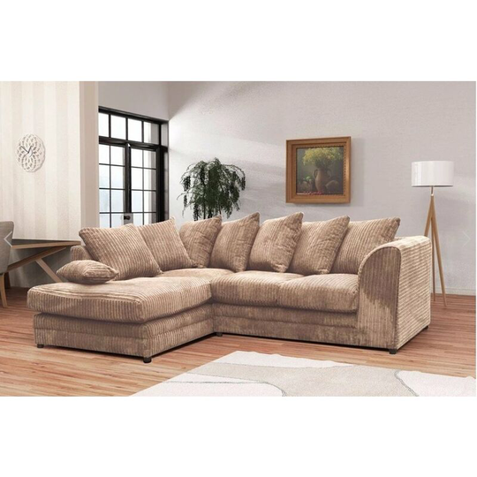 Darcey Left Hand Facing Corner Sofa - Coffee