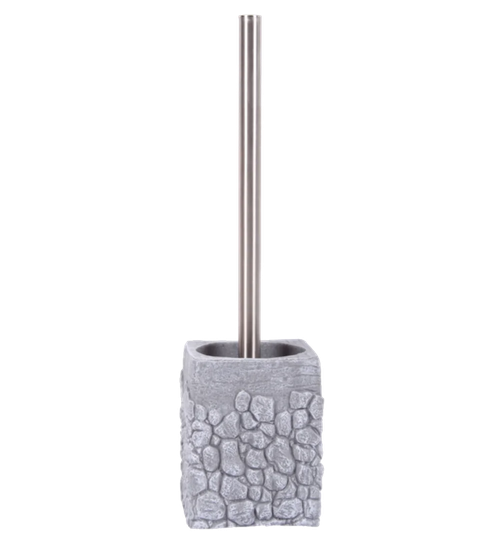 Grey Stone Free-Standing Toilet Brush & Holder