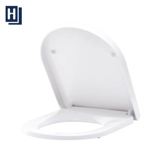 WC-Sitze Absenkautomatik, WC-WC-Sitz, Antibakteriell, Doppelknopf-Scharnierauslösung Für Schnelle Reinigung, Mit Keramik-Optik, Weiß (466X371x50mm)