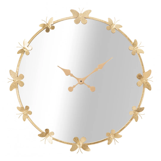 Vivianne Round Metal Framed Wall Mounted Accent Mirror in Gold
