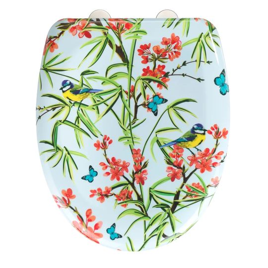 Toilet seat Natura, toilet seat with soft-closing mechanism, quick-fix, made of antibacterial, stable Duroplast