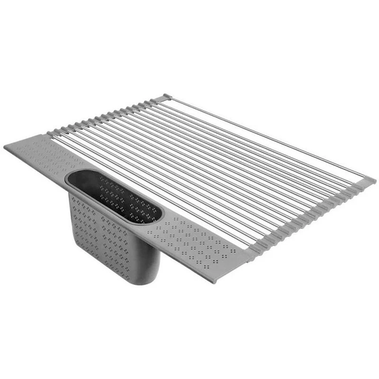 Stainless steel crockery spindle with cutlery carriers: 20 '' x 11 '' big dryer for kitchen sink drainetry + small insulating cushion for dining