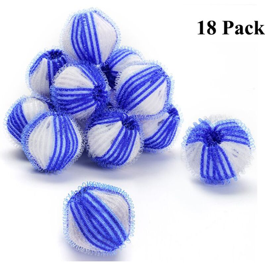 18 pcs Creative Hair Removal Dryer Ball Reusable Magic Washing Ball (3.5cm)