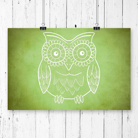 'Green Owl Art' Graphic Art
