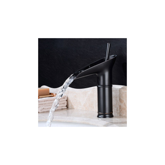 Basin Faucet, Waterfall Mixer Tap for Bathroom, Adjustable Hot and Cold Basin Mixer Tap, Chromed Brass (c)