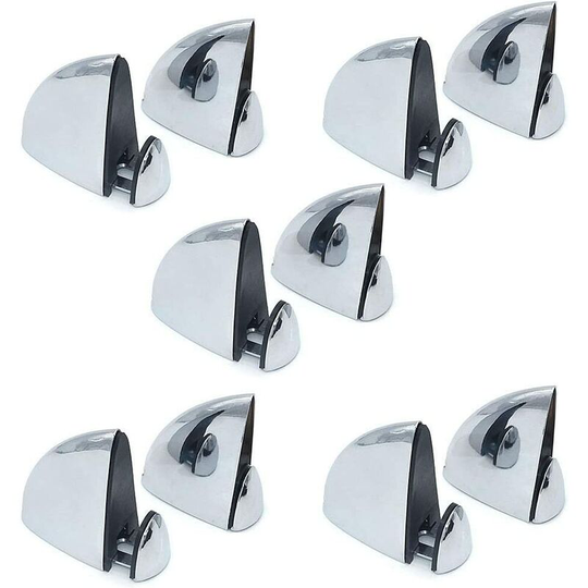 10 Pack Glass Clamps for Wood/Glass Shelf, Fish Mouth Wooden Bracket, Adjustable Clamp 3-18mm Thickness, Zinc Alloy Chrome Finish