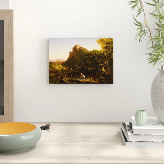 'The Mountain Ford' by Thomas Cole Graphic Art
