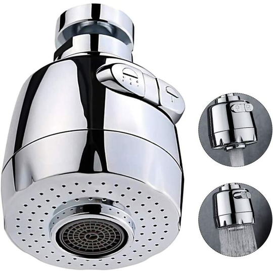360 Degree Rotatable Faucet Aerator Kitchen Faucet Head 2 Modes Adjustable Shower Head Sprayer Filter for Kitchen Bathroom (Short)