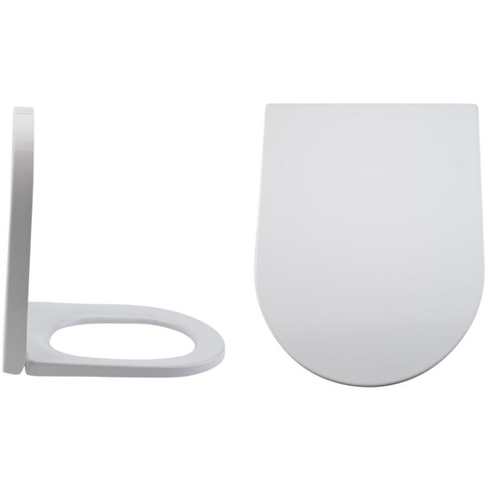 Rivington - Modern White Toilet wc Quick Release Soft Close Seat - 360mm x 445mm - Milano