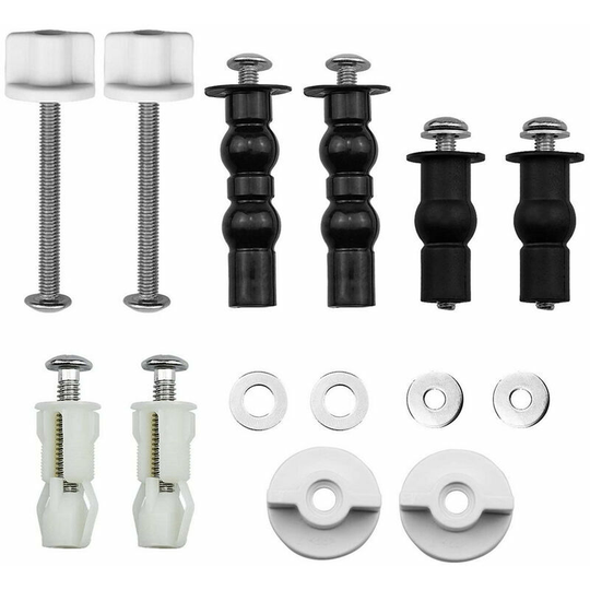 Toilet Seat Hinges Fixings 3 Pairs Screws for Toilet, rlife Fixing Set with Screws Toilet Lid Replacement Parts
