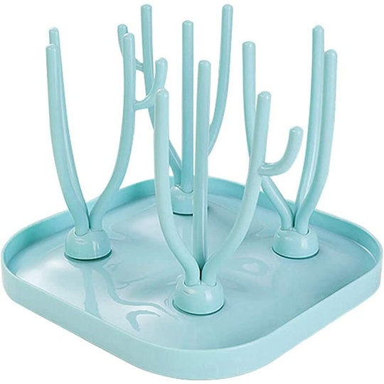 Tree Bottle Drain, Speyang Foldable Bottle Drainer, Bottle Drainer, Foldable Bottle Shaft, Bottle Dryer Rack, Tree Bottle Drainer (Blue)
