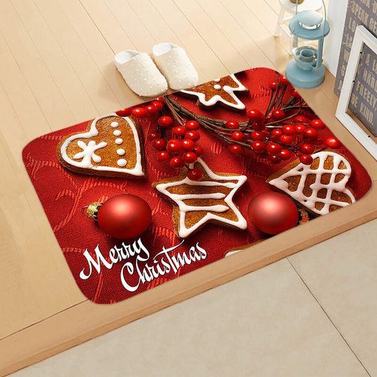 Ilovemilan - Christmas floor mat, indoor carpet anti-skid doormat, Christmas pattern home decoration indoor Christmas doormat, bathroom mat, room