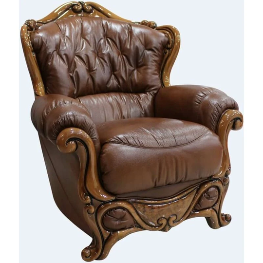 Dante Armchair Italian Leather Sofa Settee Offer Tabak Brown