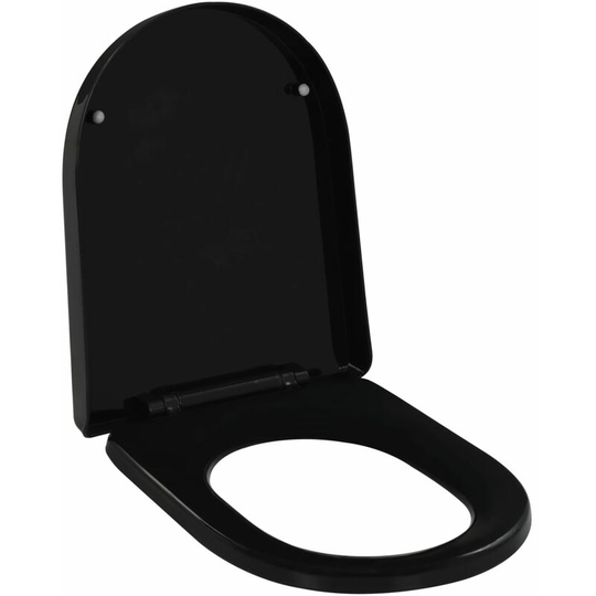 Soft-close Toilet Seat with Quick-release Design Black - Black