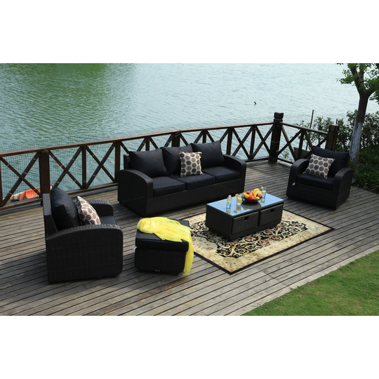 Vanderpool 6 Seater Rattan Sofa Set