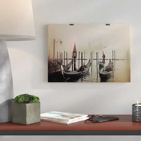 "Venice Italy Gondolas Misty" Photographic Art