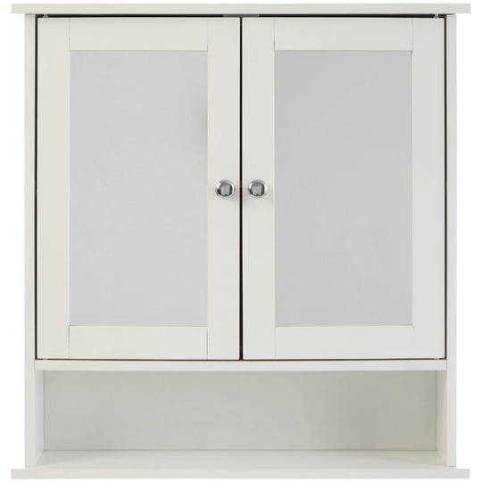 Bathroom Cabinet with Mirrored Doors / Shelf - Premier Housewares
