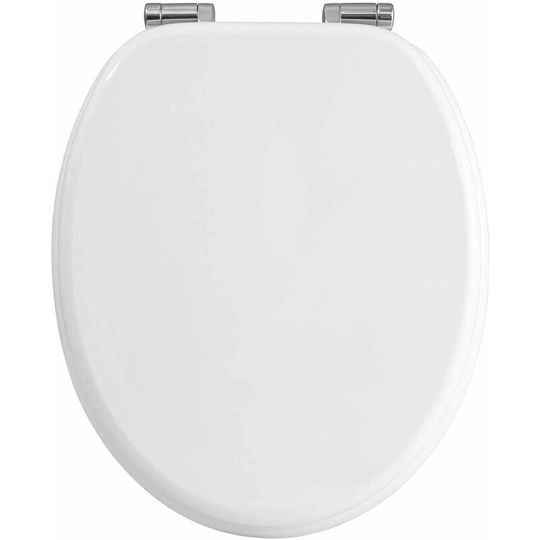 Wooden toilet seats Soft Close wc Seat Hinge Ideal for Standard Toilet White - Woltu