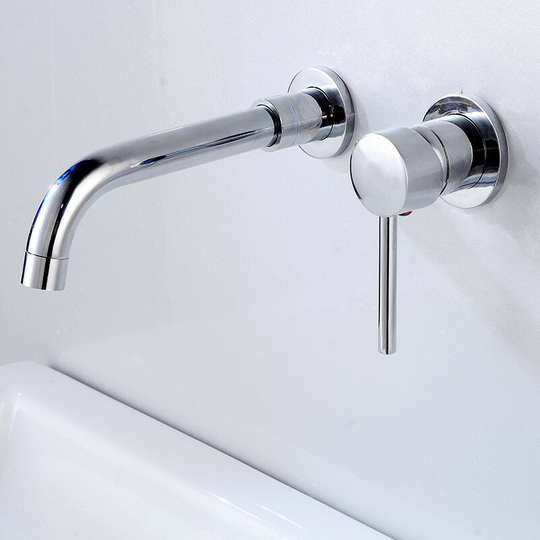 360° Rotatable Basin Faucet Single Handle Basin Concealed Bathroom Faucet Wall Mounted Bathtub Faucets with Cold & Hot Water Chrome