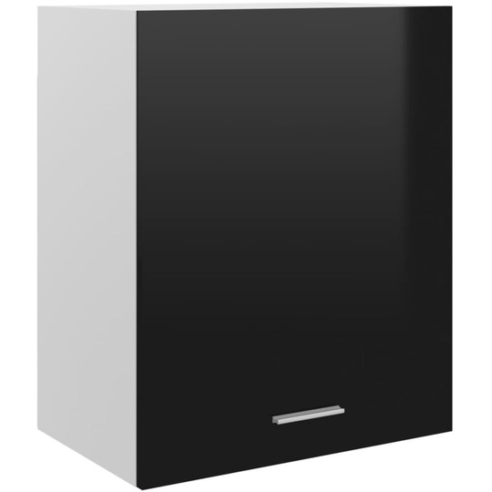 Hanging Cabinet High Gloss Black 50x31x60 cm Chipboard