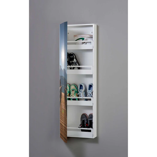 Sunrise Bridge Metal 8 Pair Shoe Storage Cabinet