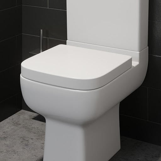 Affine Amelie Soft Close Square Toilet Seat - Top Fix White