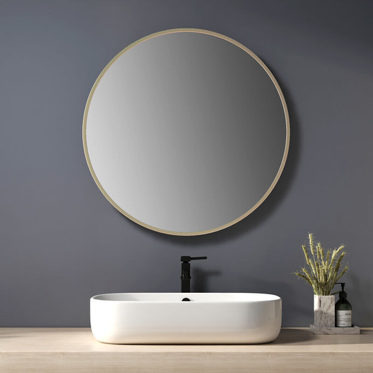 Bathroom Mirror Φ70cm Round Mirror Wall Mirror Gold Wall Decoration for Bathroom Bedroom Living Room Entrance - Heilmetz