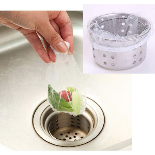 Disposable Sink Strainer Bag Mesh Sink Sewer Filter Bag Trash Bag Sink Filter Accessories for Kitchen or Bathroom Sink, 100pcs