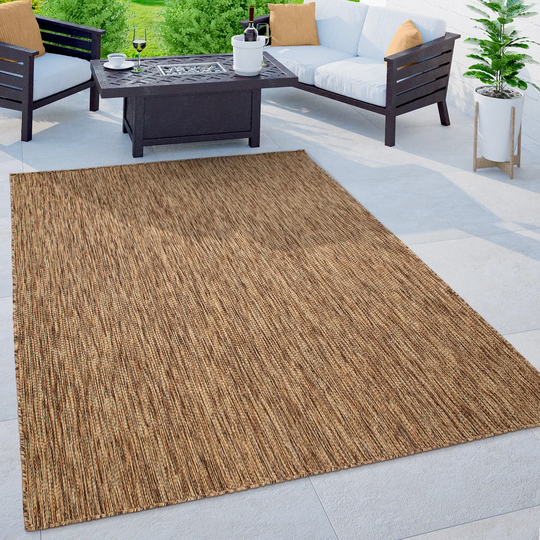 Glynn Balcony Terrace Kitchen Mottled Flatweave Brown Rug