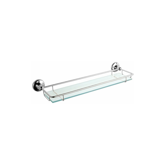 Elizabeth - Traditional Wall Mounted Bathroom Glass Shelf and Chrome Frame - Milano