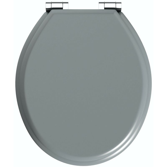The Bath Co. satin grey soft close wooden toilet seat - Grey
