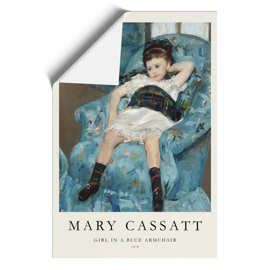Little Girl in a Blue Armchair by Mary Cassatt - Unframed Graphic Art