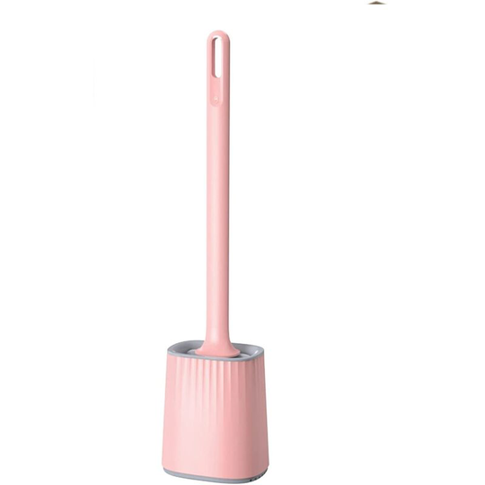 Silicone Toilet Brush, Pink Toilet Brushes and Holders for Bathroom Quick Dry tpr Toilet Brush