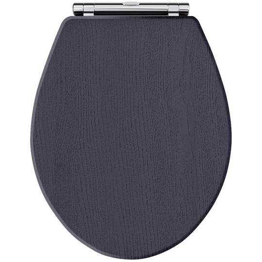 Richmond Soft Close Toilet Seat Chrome Hinges - Twilight Blue - Hudson Reed