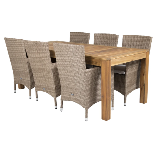 Noker 6 Seater Dining Set with Cushions